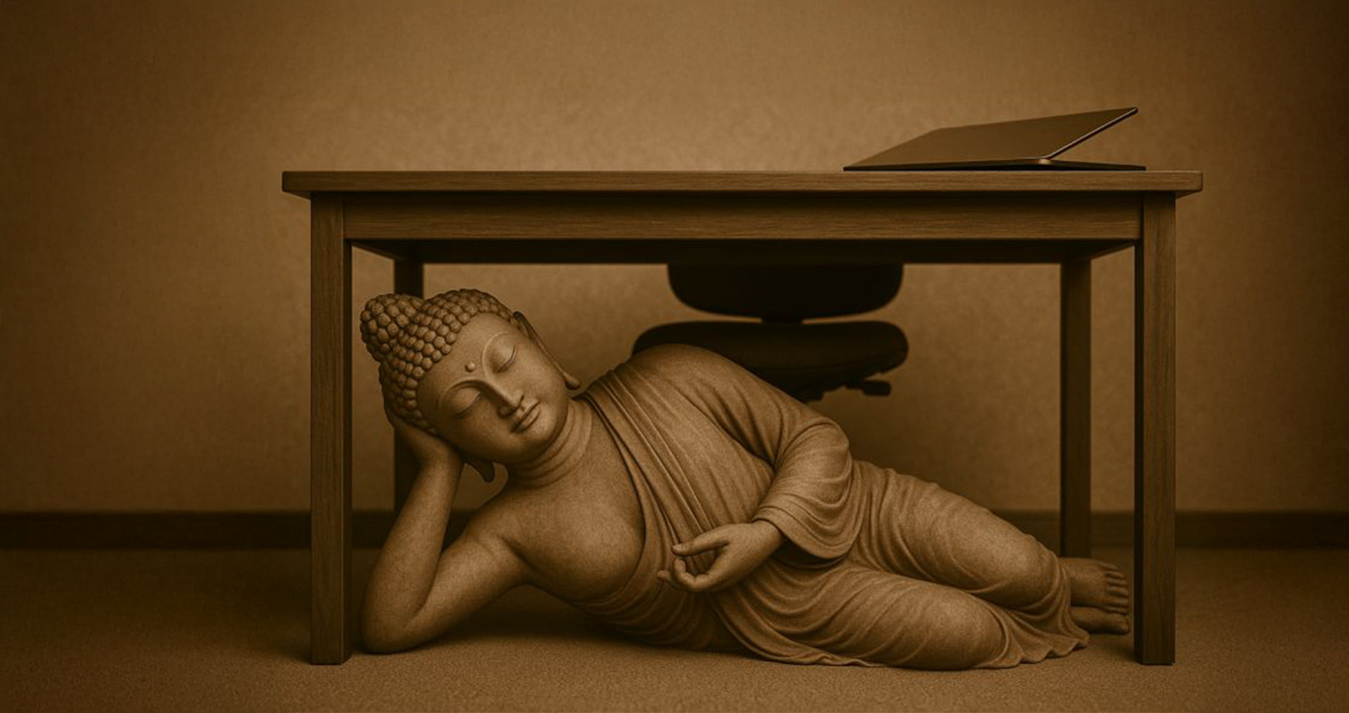 私はよく机の下で涅槃に入ります。